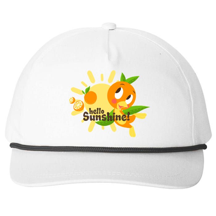 Hello Sunshine! Orange Bird (White Background) Snapback Five-Panel Rope Hat