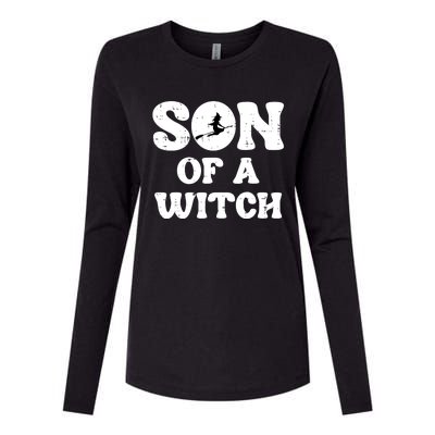 Halloween Son Of A Witch Funny Costume Family Womens Cotton Relaxed Long Sleeve T-Shirt