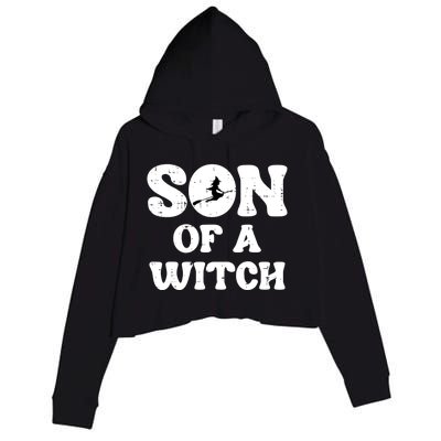 Halloween Son Of A Witch Funny Costume Family Crop Fleece Hoodie