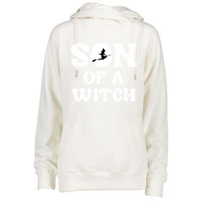 Halloween Son Of A Witch Funny Costume Family Womens Funnel Neck Pullover Hood