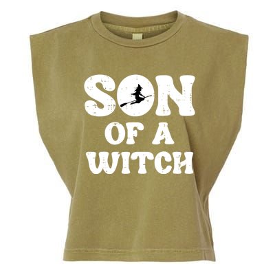 Halloween Son Of A Witch Funny Costume Family Garment-Dyed Women's Muscle Tee