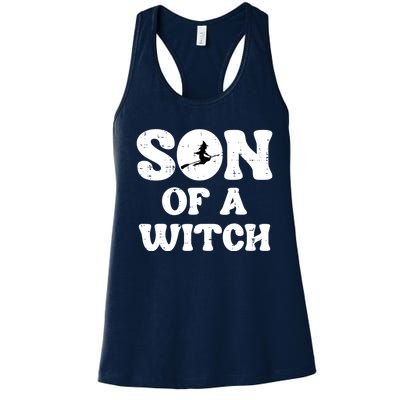 Halloween Son Of A Witch Funny Costume Family Women's Racerback Tank