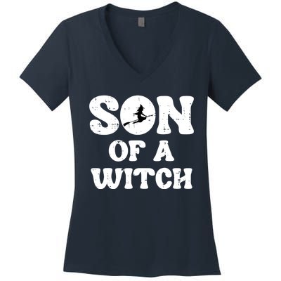 Halloween Son Of A Witch Funny Costume Family Women's V-Neck T-Shirt