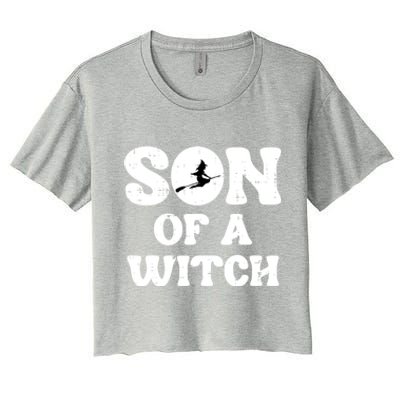 Halloween Son Of A Witch Funny Costume Family Women's Crop Top Tee