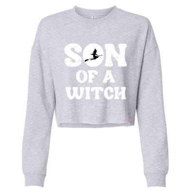 Halloween Son Of A Witch Funny Costume Family Cropped Pullover Crew