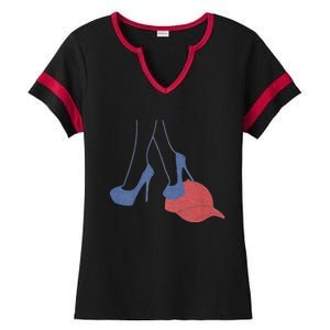 Heels Stepping On Red Maga Hat Election 2024 Ladies Halftime Notch Neck Tee