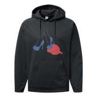 Heels Stepping On Red Maga Hat Election 2024 Performance Fleece Hoodie