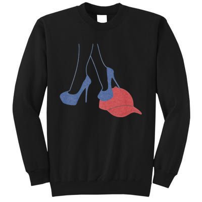 Heels Stepping On Red Maga Hat Election 2024 Tall Sweatshirt