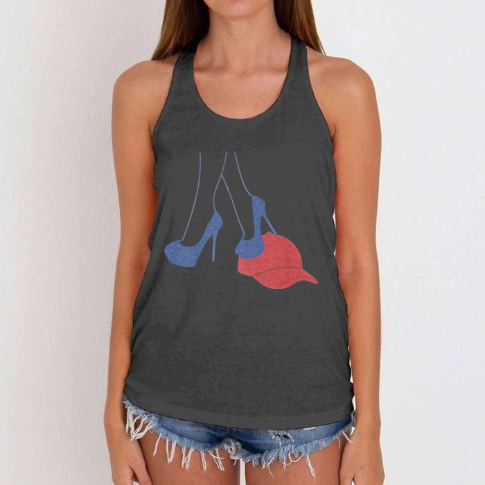 Heels Stepping On Red Maga Hat Election 2024 Women's Knotted Racerback Tank