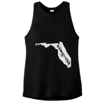 Home State Of Florida Homegrown Florida Native Gift Ladies PosiCharge Tri-Blend Wicking Tank