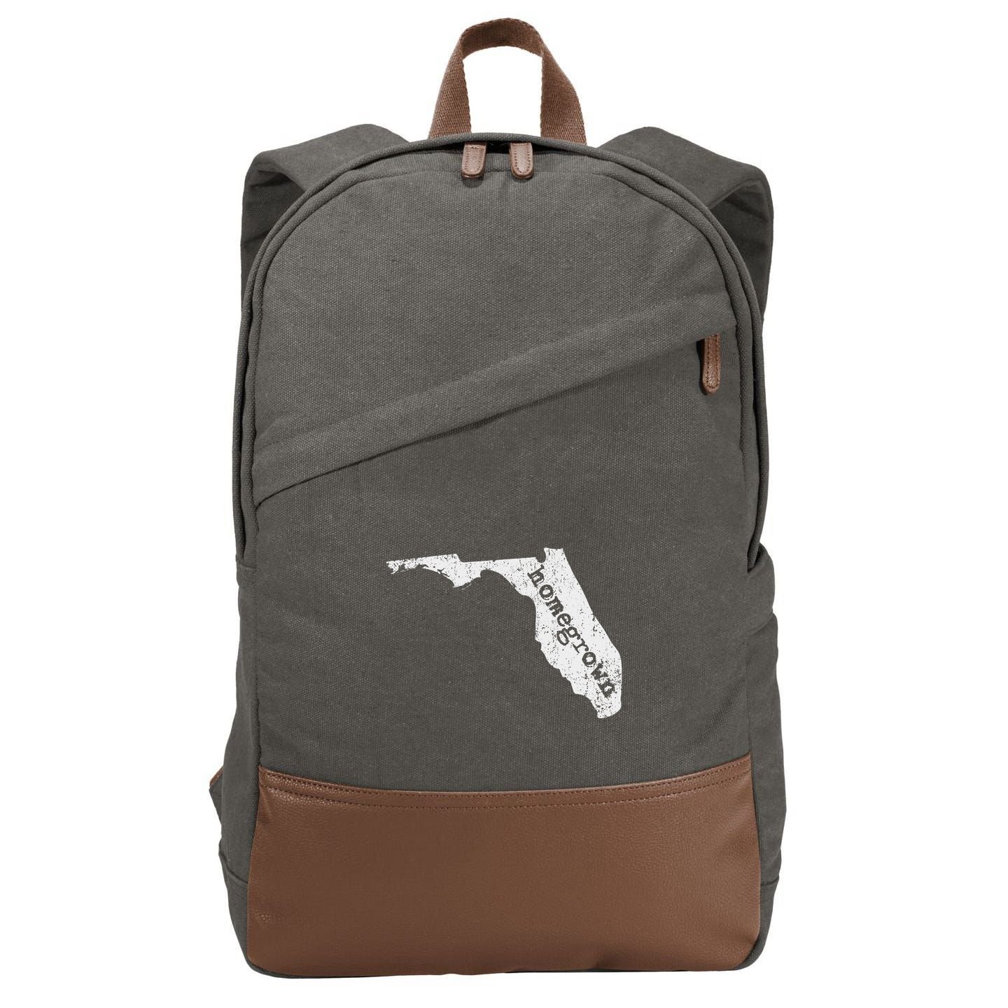 Home State Of Florida Homegrown Florida Native Gift Cotton Canvas Backpack