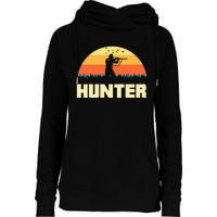 Hunter Silhouette On Sunset Womens Funnel Neck Pullover Hood