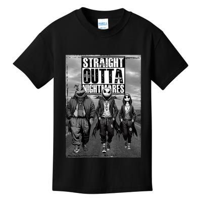 Halloween Straight Outta Nightmare Jack And Sally Oogie Boogie Kids T-Shirt