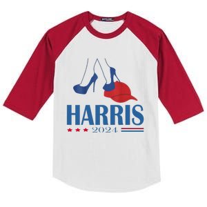 Heels Stepping On Red Maga Hat Election 2024 Kids Colorblock Raglan Jersey