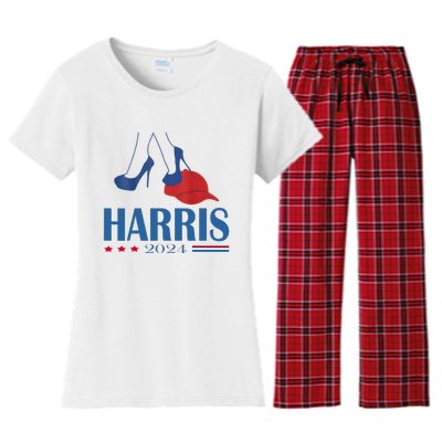 Heels Stepping On Red Maga Hat Election 2024 Women's Flannel Pajama Set