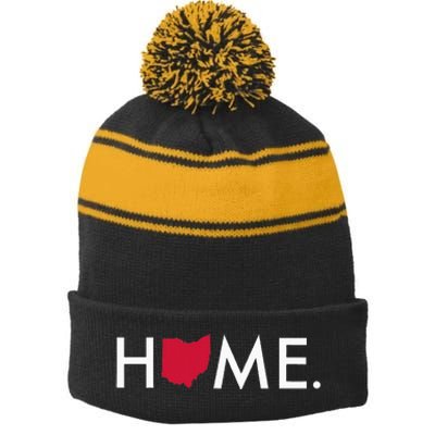 Home State Ohio Stripe Pom Pom Beanie