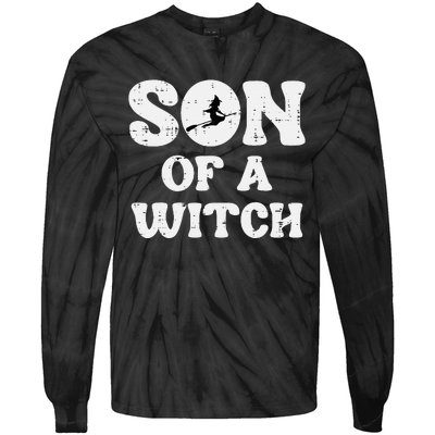 Halloween Son Of A Witch Funny Costume Family Tie-Dye Long Sleeve Shirt