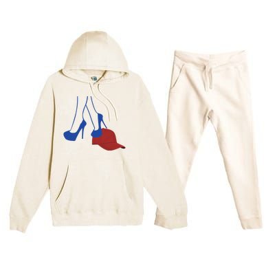 Heels Stepping On Red Hat Premium Hooded Sweatsuit Set