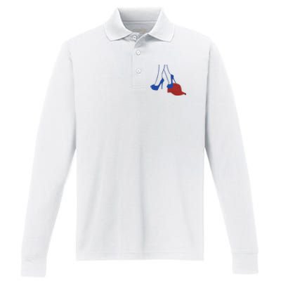 Heels Stepping On Red Hat Performance Long Sleeve Polo