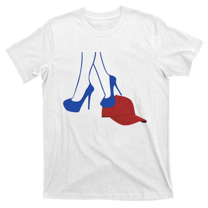 Heels Stepping On Red Hat T-Shirt