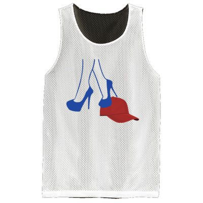 Heels Stepping On Red Hat Mesh Reversible Basketball Jersey Tank