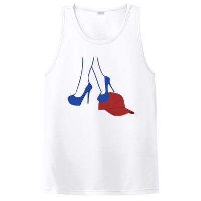 Heels Stepping On Red Hat PosiCharge Competitor Tank