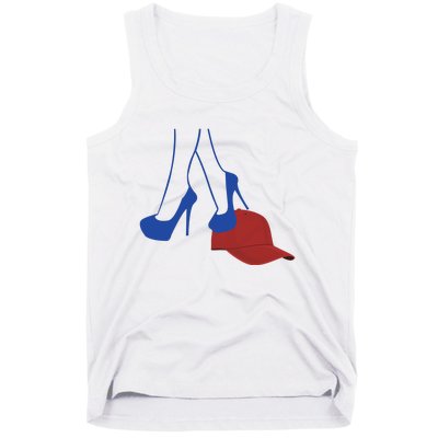 Heels Stepping On Red Hat Tank Top