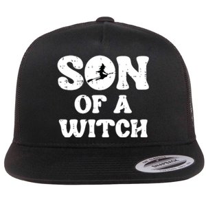 Halloween Son Of A Witch Funny Costume Family Boy Kids Teen Flat Bill Trucker Hat