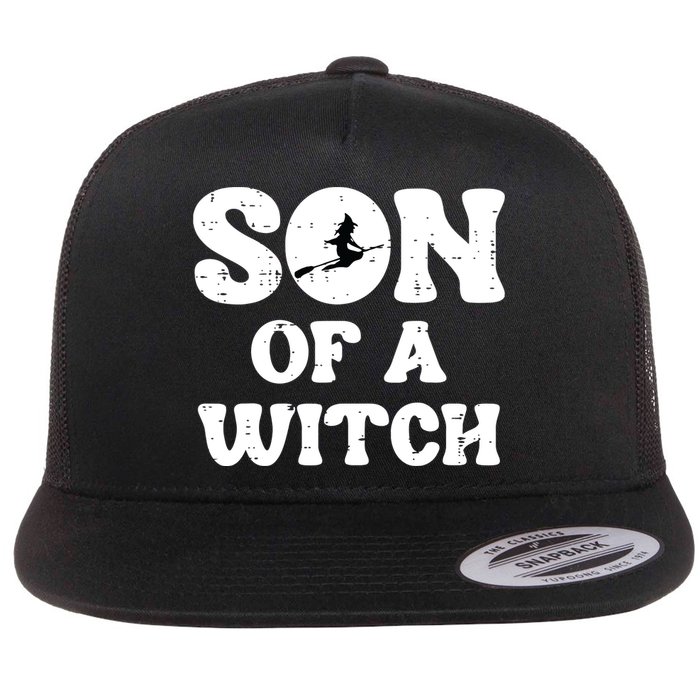 Halloween Son Of A Witch Funny Costume Family Boy Kids Teen Flat Bill Trucker Hat