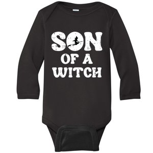 Halloween Son Of A Witch Funny Costume Family Boy Kids Teen Baby Long Sleeve Bodysuit