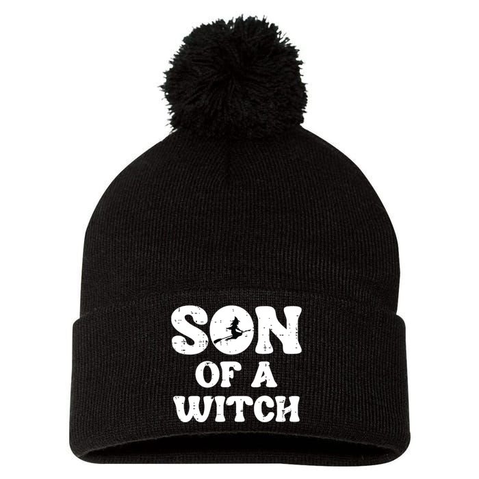 Halloween Son Of A Witch Funny Costume Family Boy Kids Teen Pom Pom 12in Knit Beanie