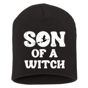 Halloween Son Of A Witch Funny Costume Family Boy Kids Teen Short Acrylic Beanie