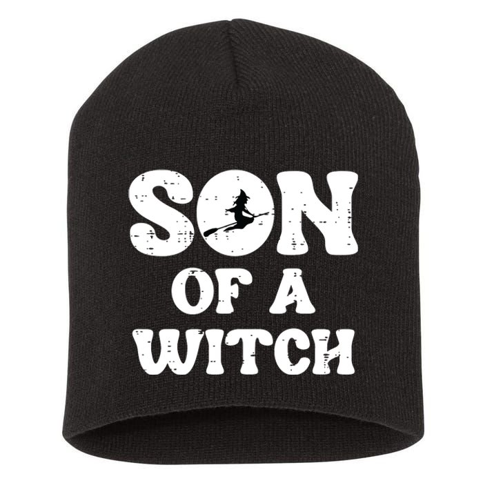 Halloween Son Of A Witch Funny Costume Family Boy Kids Teen Short Acrylic Beanie