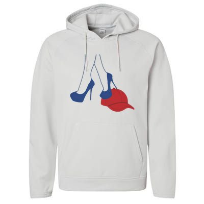 Heels Stepping On Red Maga Hat Election 2024 Performance Fleece Hoodie