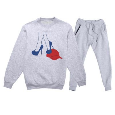 Heels Stepping On Red Maga Hat Election 2024 Premium Crewneck Sweatsuit Set