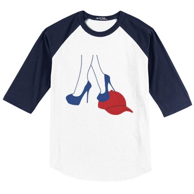 Heels Stepping On Red Maga Hat Election 2024 Baseball Sleeve Shirt