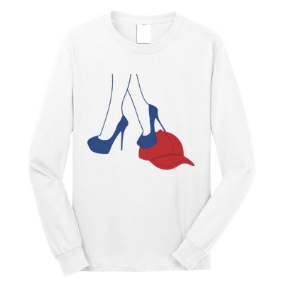 Heels Stepping On Red Maga Hat Election 2024 Long Sleeve Shirt