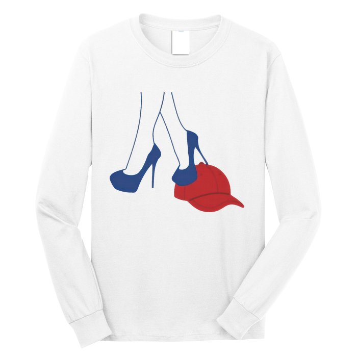 Heels Stepping On Red Maga Hat Election 2024 Long Sleeve Shirt