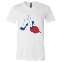 Heels Stepping On Red Maga Hat Election 2024 V-Neck T-Shirt