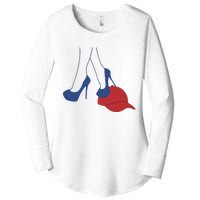 Heels Stepping On Red Maga Hat Election 2024 Women's Perfect Tri Tunic Long Sleeve Shirt