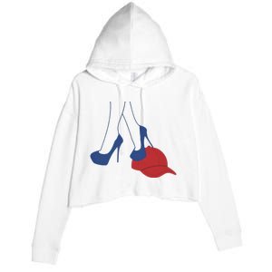 Heels Stepping On Red Maga Hat Election 2024 Crop Fleece Hoodie