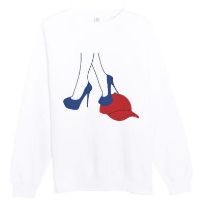 Heels Stepping On Red Maga Hat Election 2024 Premium Crewneck Sweatshirt