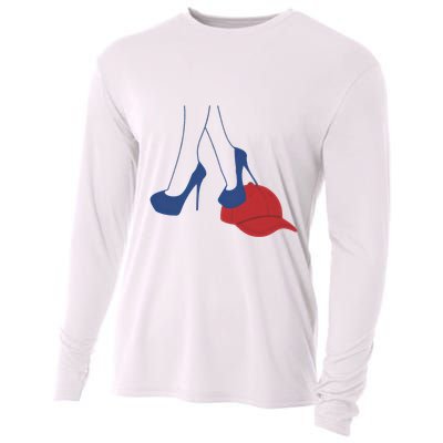 Heels Stepping On Red Maga Hat Election 2024 Cooling Performance Long Sleeve Crew