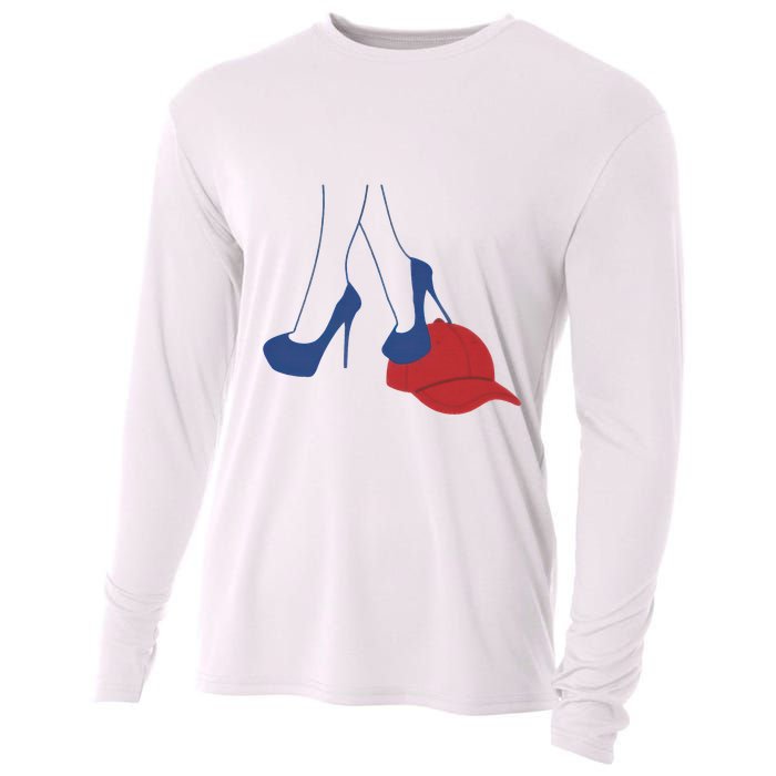 Heels Stepping On Red Maga Hat Election 2024 Cooling Performance Long Sleeve Crew