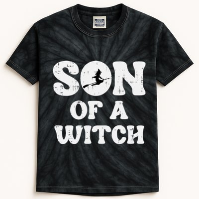 Halloween Son Of A Witch Funny Costume Family Kids Tie-Dye T-Shirt