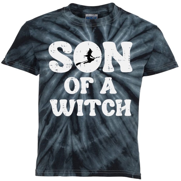 Halloween Son Of A Witch Funny Costume Family Kids Tie-Dye T-Shirt