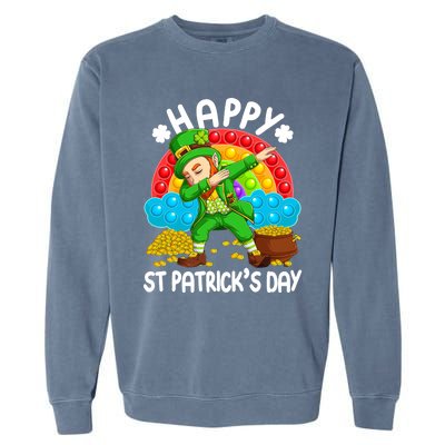 Happy St Patrick's Day Leprechaun Pop It Rainbow Fidget Toy Gift Garment-Dyed Sweatshirt