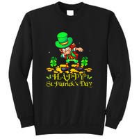 Happy St. Patrick Day Leprechaun Dabbing Ireland Flag Sweatshirt