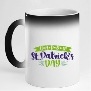 Happy Saint Patrick's Day Lucky Charmss Paddy's Day March 17 Lover Cute 11oz Black Color Changing Mug