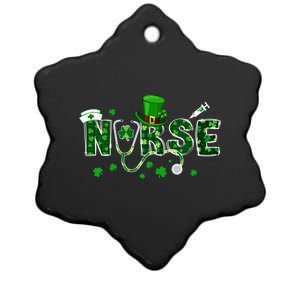 Happy St Patrick's Day Nurse Lucky Shamrock Irish Clover Gift Ceramic Star Ornament